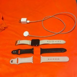 Apple Watch series 1 38 aluminum with leather strap